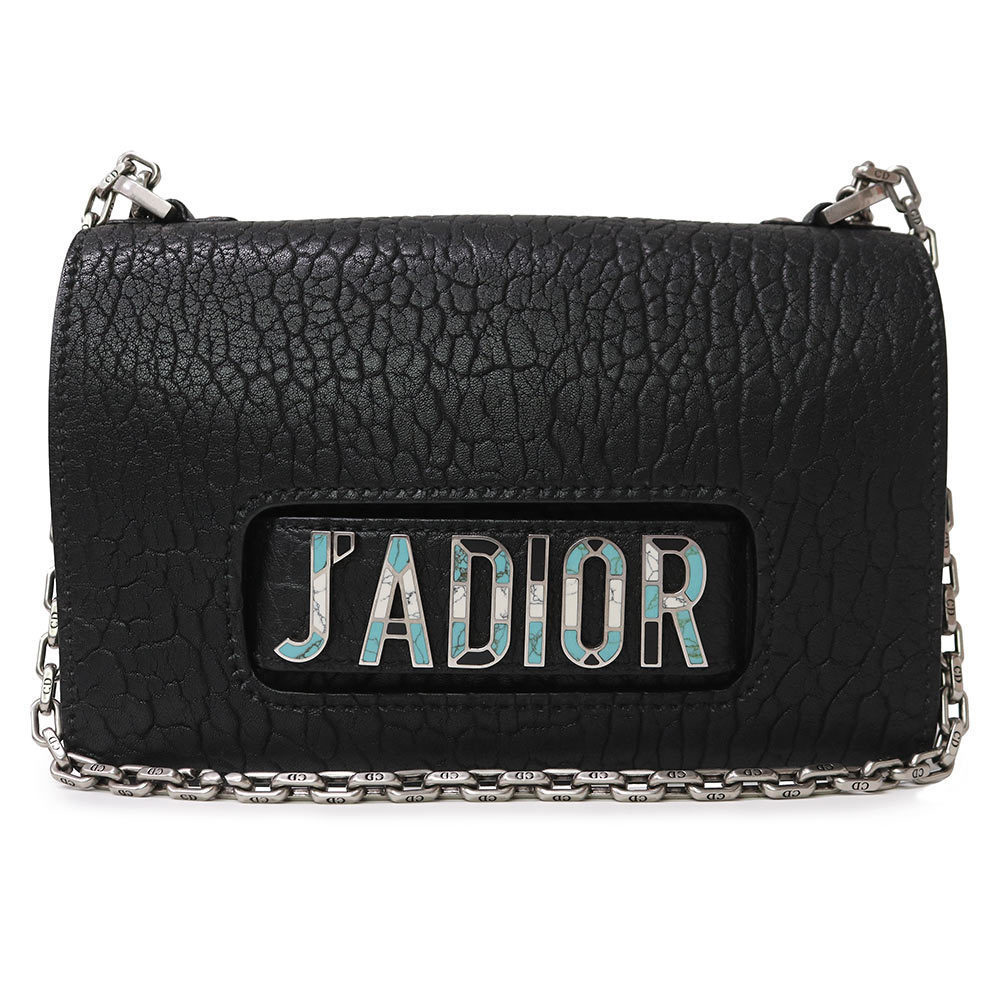 Christian Dior J'ADIOR Mosaic Flap Chain Shoulder Bag Lambskin Black